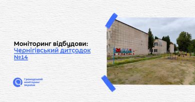 Моніторинг відбудови: Чернігівський дошкільний навчальний заклад № 14 “Малятко” Чернігівської міської ради