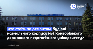 Хто стоїть за ремонтом будівлі навчального корпусу №4 Криворізького державного педагогічного університету?