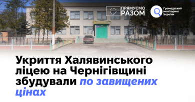 Укриття Халявинського ліцею на Чернігівщині збудували по завищених цінах  