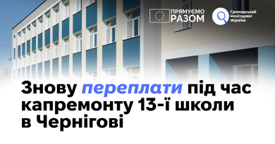 Знову переплати під час капремонту 13-ї школи в Чернігові