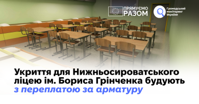 Укриття для Нижньосироватського ліцею імені Бориса Грінченка будують з переплатою за арматуру