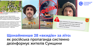 Щонайменше 28 «вкидів» за літо: як російська пропаганда системно дезінформує жителів Сумщини