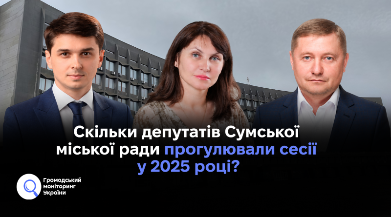 Скільки депутатів Сумської міської ради прогулювали сесії у 2025 році?